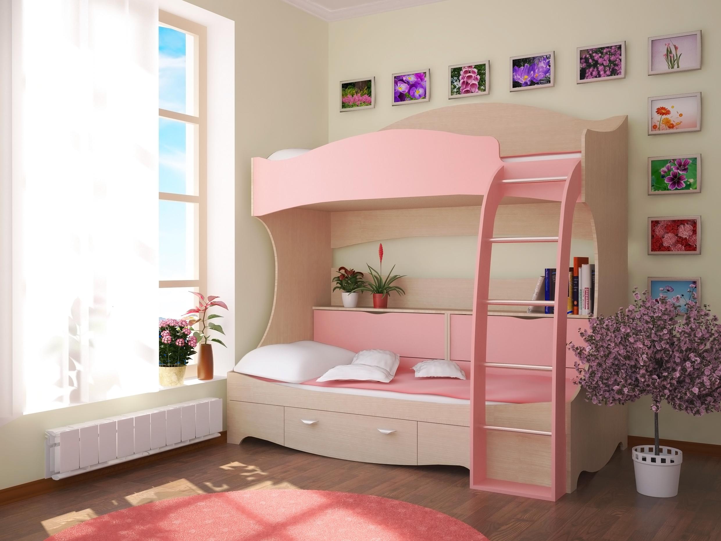 Кровать детские moskva legkomebel. Кровать 2-х ярусная кр-1 (дуб молочный/розовый). Кровать для девочки. Детские двухъярусные кровати. Двухэтажная кровать для девочек.